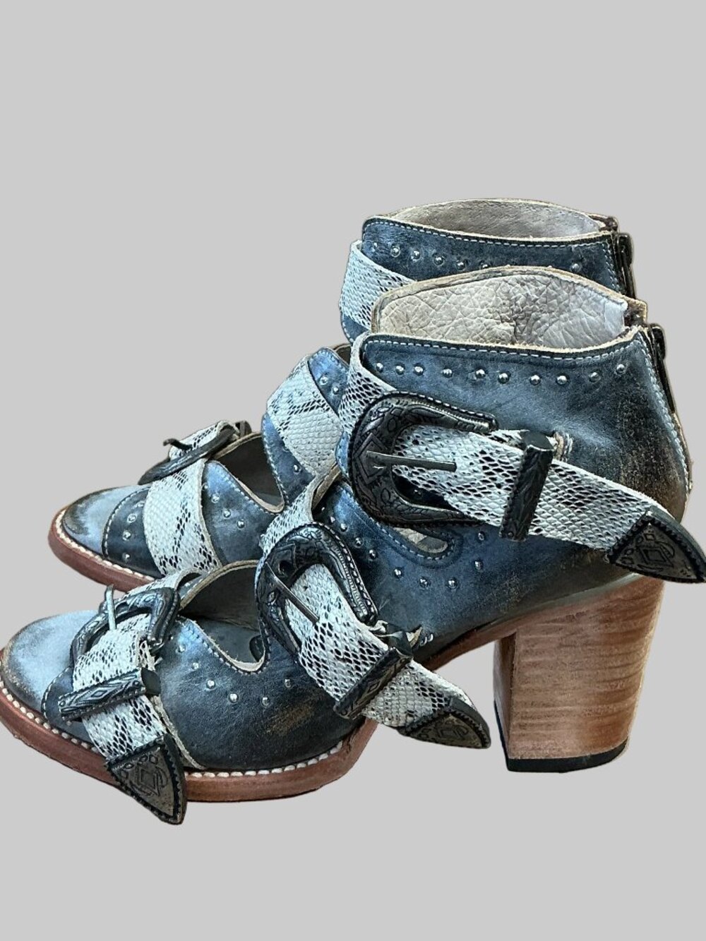 Freebird gray leather Violet boots, size 9